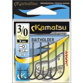 Kamatsu baitholder fekete nikkel 7/0-s ragadozóhalas horog