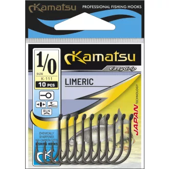 Kamatsu limeric fekete nikkel 6-os füles szakállas horog