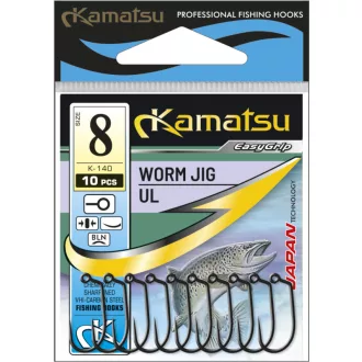 Kamatsu worm jig ul fekete nikkel 10-es ragadozóhalas horog