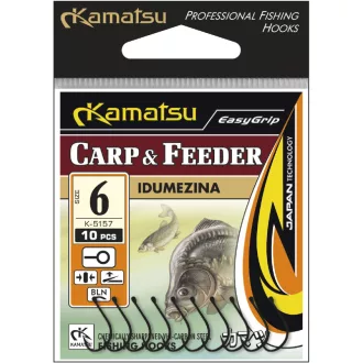   Kamatsu idumezina carp & feeder fekete nikkel 1-es füles szakállas horog