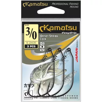 Kamatsu offset spring lock fekete nikkel 5/0-s offset horog