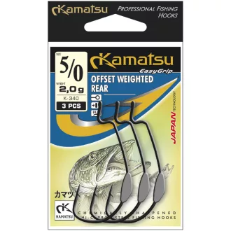   Kamatsu offset weighted rear fekete nikkel 0,9 g 1/0-s offset horog