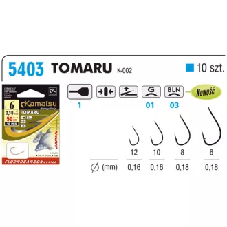 Kamatsu fc 50 cm bream tomaru 10-es előkötött horog