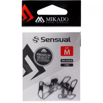   Mikado M fekete gyönggyel és forgóval szerelt waggler csúszókapocs 5 db/csomag