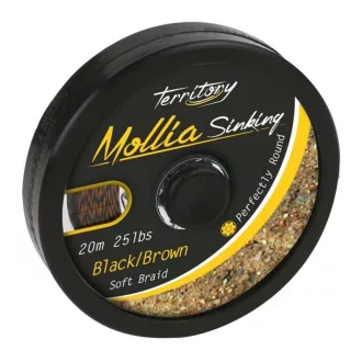   Mikado Mollia Hooklink 20 m 25 lb fekete / barna fonott előkezsinór