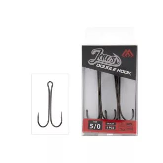 Mikado Jaws Double 3/0-s szakállas kettes horog 5 db/csomag