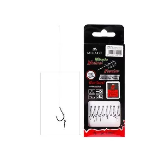   Mikado Method Feeder Chinu 6-os 0,28 mm 10 cm monofil csalitüskés szakállas előkötött horog 8 db/csomag