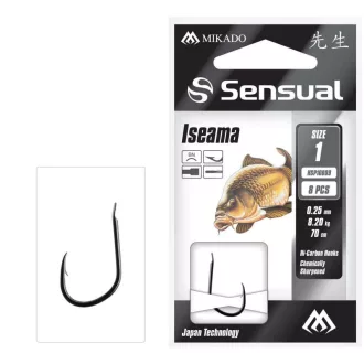   Mikado Sensual Iseama 4-es 0,22 mm 70 cm szakállas előkötött horog 8 db/csomag