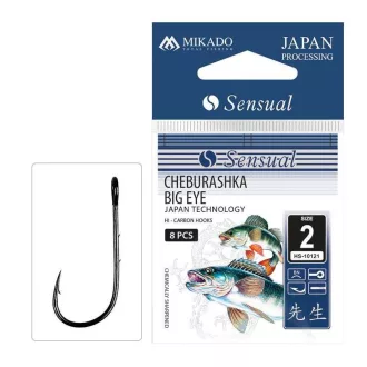  Mikado Sensual Cheburashka Big Eye 8-as szakállas ragadozóhalas horog 10 db/csomag
