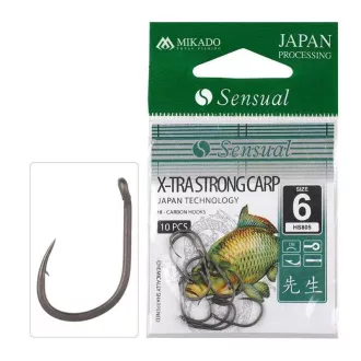 Mikado Xtra erősített Carp 6-os füles szakállas horog
