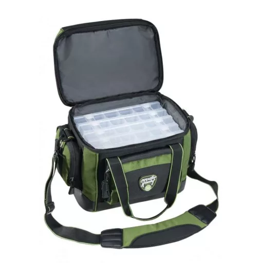Mivardi Executive Pro párnázott sötétzöld/fekete pergetőtáska 40 × 25 × 28 cm