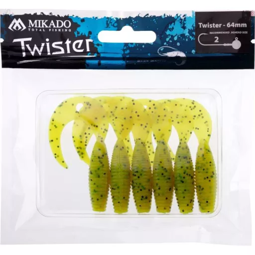Mikado chartreuse Pepper 6,4 cm 6 db/csomag twister