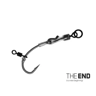   Delphin Nádsziget The End Ronnie Rig 6-os szakállas bojlis horogelőke csalirögzítő forgóval 4 db/csomag