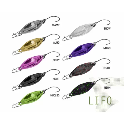 Delphin LIFO Hook #8 Snap 00 pisztráng 3,7 cm 2,5 g UL támolygó villantó