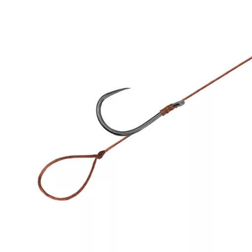 Delphin Proxi Loop 8 cm 0,1 mm 8-as szakáll nélküli előkötött horog 6 db/csomag