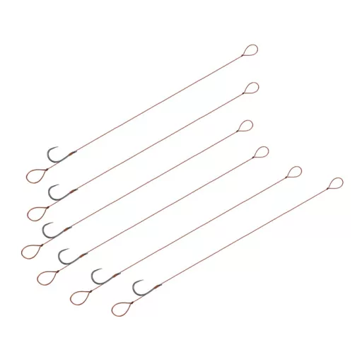 Delphin Proxi Loop 8 cm 0,1 mm 8-as szakáll nélküli előkötött horog 6 db/csomag