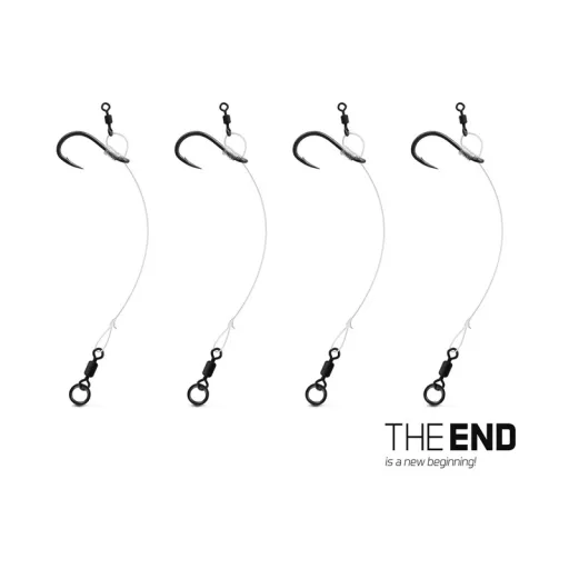 Delphin The End Chod Rig 6-os 0,45 mm 8 cm szakállas bojlis előkötött horog 4 db/csomag