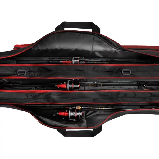 Delphin Atoma Triple 360–3 párnázott bordó/fekete botzsák 130 cm 3 rekeszes