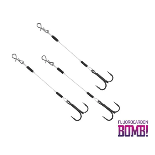 Delphin Bomb! Twisto Rigs Fluorocarbon #2/12 cm ragadozóhalas szerelék 3 db/csomag