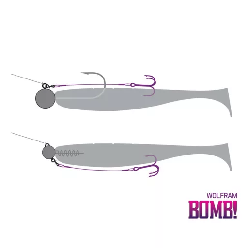 Delphin Bomb! Twisto Rigs Wolfram #4/8 cm ragadozóhalas szerelék 3 db/csomag