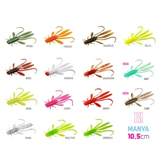   Delphin Top mix MANYA UVs nimfa + Candy + Firedot + Reactor + Brick gyöngyház + Candy + Firedot + Reactor + Brick 10,5 cm 5 db/csomag lágy műcsali