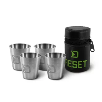  Delphin Rozsdamentes acél pohár készlet Reset 4in1 4 × 30 ml