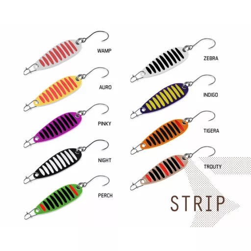 Delphin STRIP hook #10 TIGERA 5 cm 5 g UL támolygó villantó