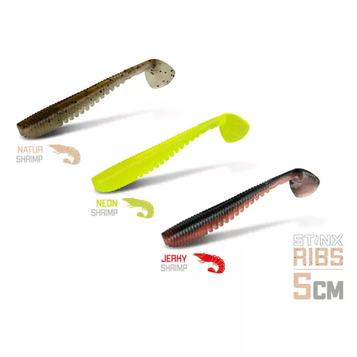 Delphin B! StinxRIBS Shrimp NEON 5 cm 20 db/csomag gumihal