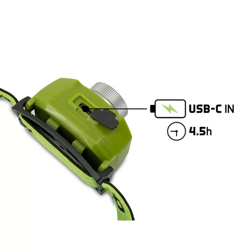 Delphin OXUS Zoom 5W 300lm 1200mAh 65 × 35 × 47 mm fejlámpa