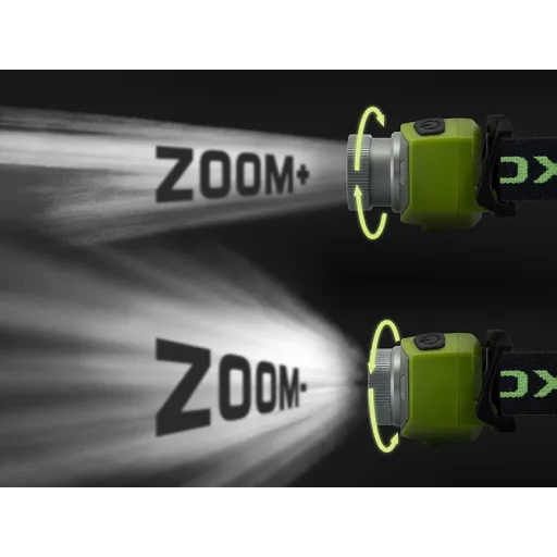 Delphin OXUS Zoom 5W 300lm 1200mAh 65 × 35 × 47 mm fejlámpa