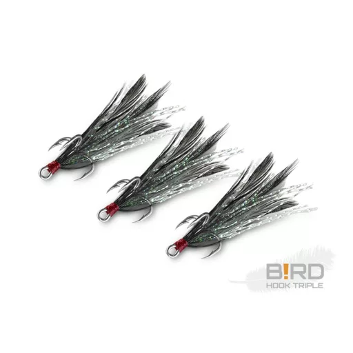 Delphin B!RD Hook TRIPLE tollak #4 fekete 3 db/csomag műlégy