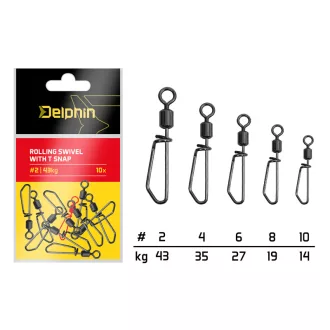 Delphin hengeres T #8/19 kg forgókapocs 10 db/csomag