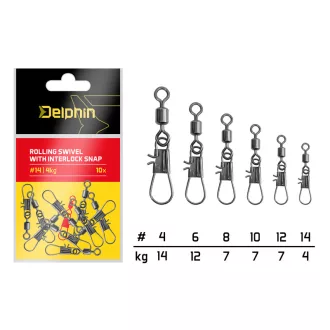   Delphin Egymásba záródó #14/4 kg forgókapocs 10 db/csomag
