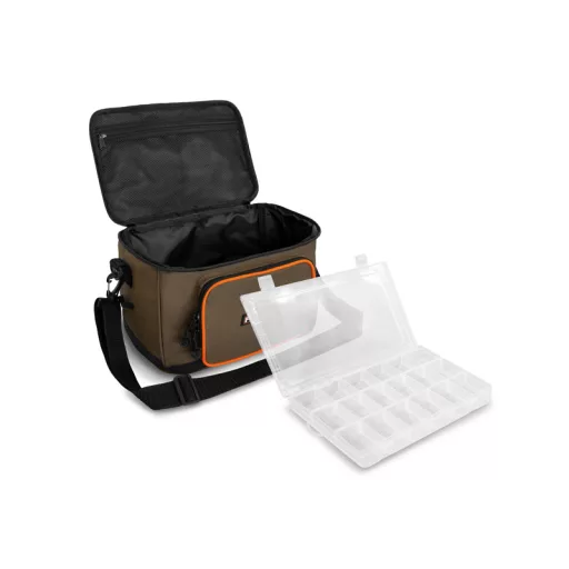 Delphin Proxes Easy + box XL + Box párnázott horgásztáska 30 × 26 × 20 cm