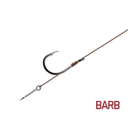 Delphin Proxi Sting 8 cm 0,1 mm Sting 5 mm 8-as szakállas előkötött horog 6 db/csomag