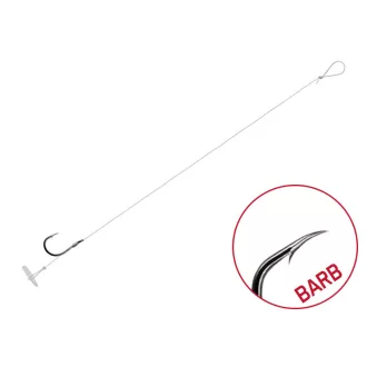   Delphin FLR Quickstop 8 cm 0,25 mm 6-os szakállas előkötött horog 6 db/csomag