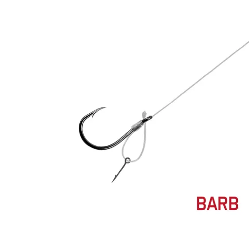 Delphin FLR D-rig 8 cm 0,22 mm Sting7 mm 8-as szakállas előkötött horog 6 db/csomag