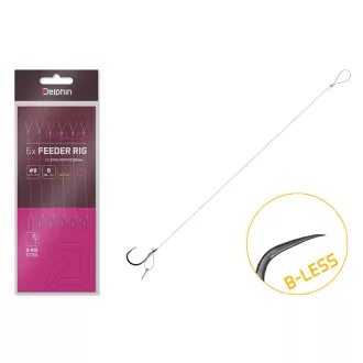   Delphin FLR D-rig 8 cm 0,22 mm Sting 7 mm 6-os szakáll nélküli előkötött horog 6 db/csomag
