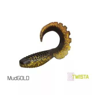 Delphin TWISTA UVs MudGOLD 8 cm 5 db/csomag twister