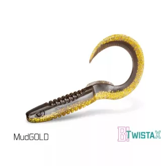 Delphin TwistaX Eeltail UVs MudGOLD 6 cm 5 db/csomag twister