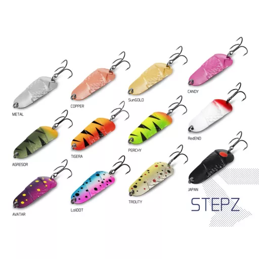 Delphin STEPZ StripSCALE kanál Hook #2 CANDY 7 cm 10 g támolygó villantó