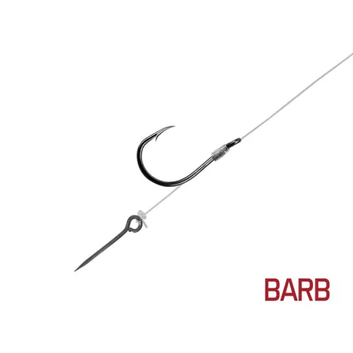 Delphin FLR Sting 8 cm 0,22 mm Sting 5 mm 10-es szakállas előkötött horog 6 db/csomag