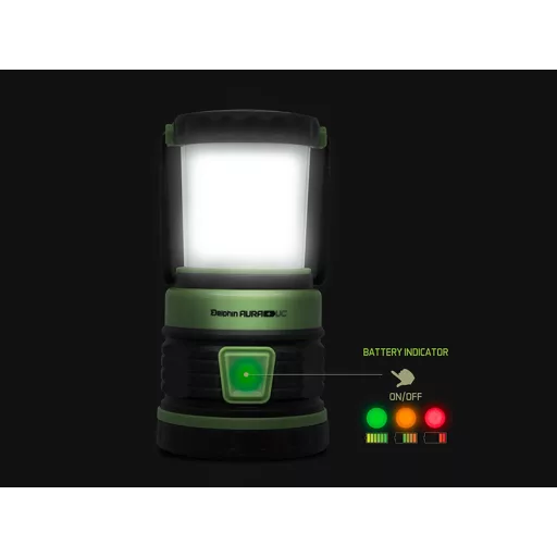 Delphin AURA+ UC 8,5W 500lm 5400mAh 185 mm kempinglámpa