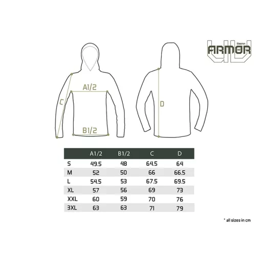 Delphin UV Armor 50+ kapucnis hosszú ujjú olívazöld póló S