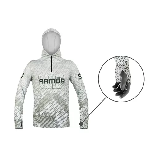 Delphin UV Armor 50+ kapucnis hosszú ujjú olívazöld póló XL