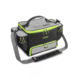   Delphin Reaxe QuixBAG 2xBOX XL hőszigetelt fekete/szürke/zöld horgásztáska 41 × 30 × 25 cm