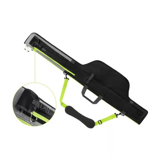 Delphin Reaxe DualCASE párnázott fekete/szürke/zöld botzsák 150 cm 2 rekeszes