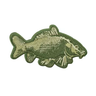   Delphin CARP ponty alakú felvarró, arany-zöld, 8,5 × 5 cm