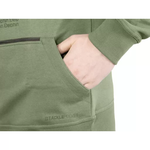 Delphin Logos zöld XL pulóver