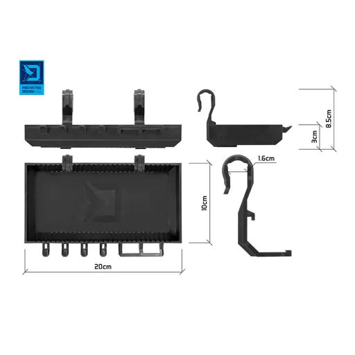 Delphin ShelfPOD BlackWay polc 20 × 10 × 3 cm rod pod